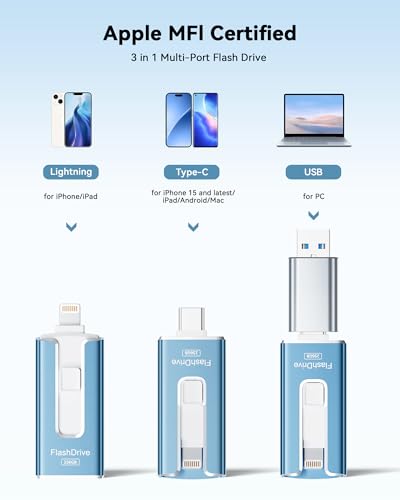 3 in 1 Type-C USB Memory Stick Thumb Drive for Photos Videos Storage