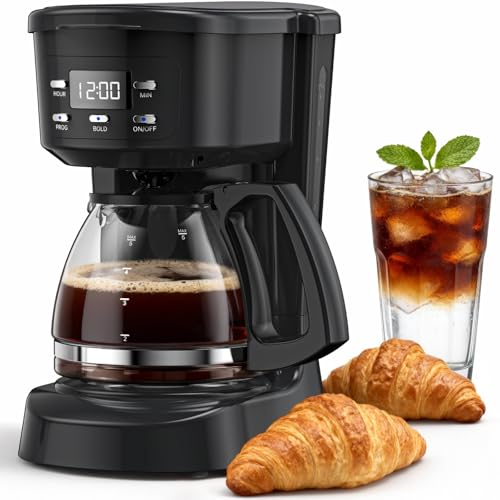 5 Cup Programmable Drip Coffee Machine-Black 20 Hours Timer