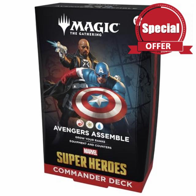 Magic: The Gathering | Marvel Super Heroes Commander Deck - Avengers Assemble (100-Card Deck + Accessories)