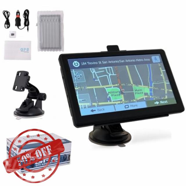 7" GPS Navigator for Car with Voice Steering Guidance/Speed/Red Light Warning/Custom Truck Routing