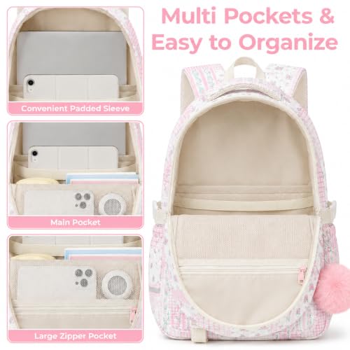 Large Capacity Aesthetic Backpack with Plush Charm