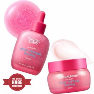 EQQUALBERRY NAD+ Peptide Boosting Serum & Cream Duo | Pink Cream for Anti-Aging