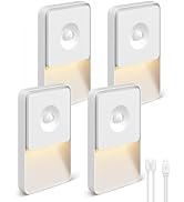 Rechargeable Battery Night Light with Motion Sensor, Wireless, Magnetic & Dimmable Stair Light, P...