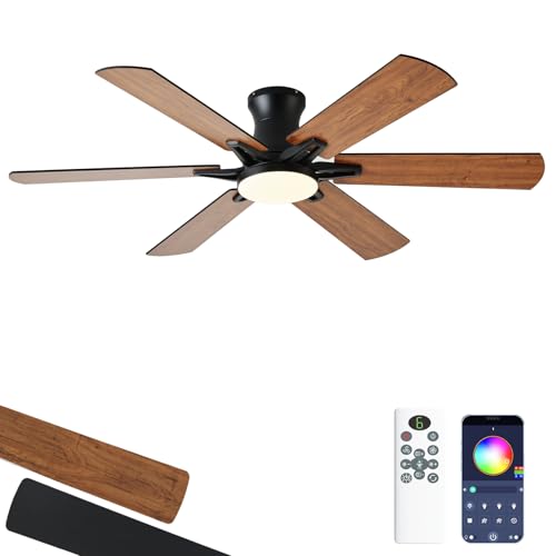 Low Profile Ceiling Fan with Light and Remote