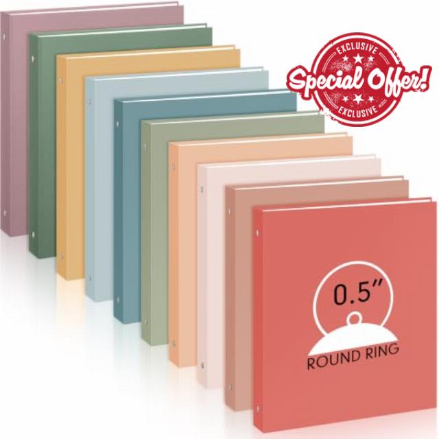 Ctosree 10 Pack 3 Ring Binder with 2 Pockets