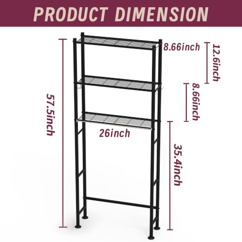 Bathroom Shelves for Living Room/Laundry/Balcony(Black)