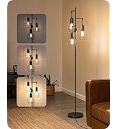 EDISHINE 70IN Industrial Floor Lamps for Living Room, Dimmable Farmhouse Corner Reading Lamp, Dia...