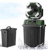 Etholzon 40000mAh Misting Fans for Outside, 15L Portable Outdoor Cooling Fan with Auto Oscillatio...