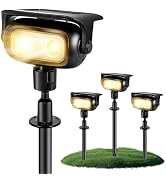 Ollny Solar Lights Outdoor Waterproof IP65,Super Bright LED 2 Lighting Modes 360° Rotation Solar ...