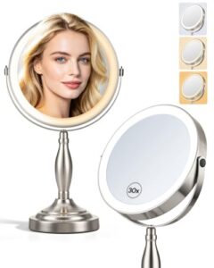 1X/30X Double Side Lighted Magnifying Mirror                                                          8''