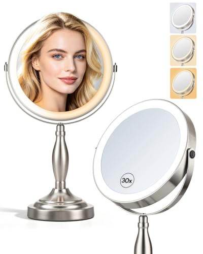 1X/30X Double Side Lighted Magnifying Mirror                                                          8''