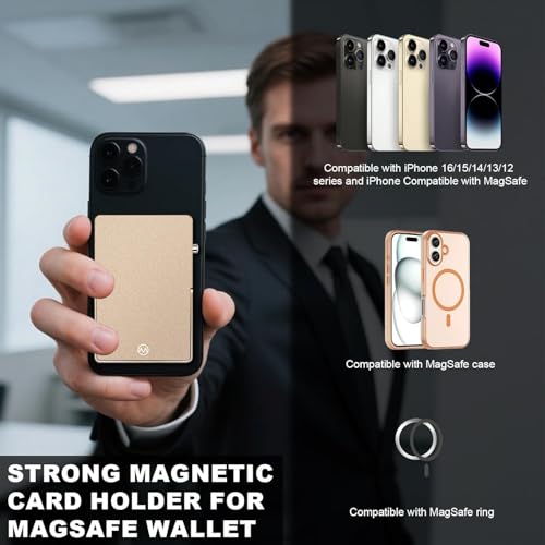 3.93 * 2.96 * 0.31 Inches Compact Metal Case with RFID Blocking Protection (Titanium Gold)