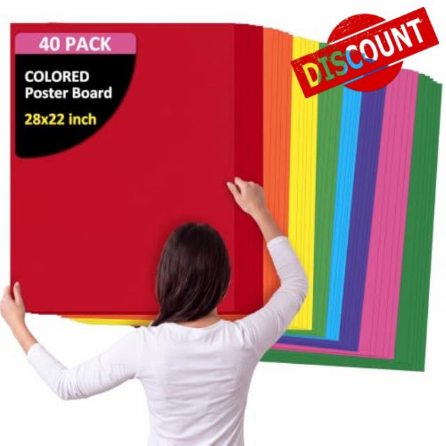 40 Sheets 22x28 Inch Large Poster Board