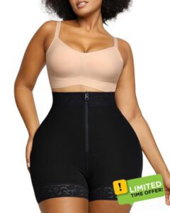 SHAPELLX Shapewear Tummy Control Shorts Fajas Colombianas With Zip Closure                                                          High compression shapewear for women