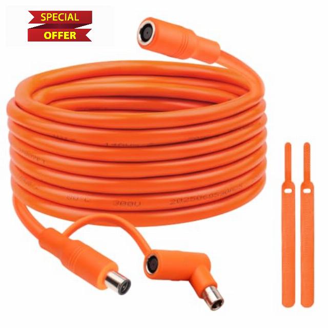DC 8mm Extension Cable - 20FT 14AWG DC7909 Solar Panel Cable Cord Male to Female with DC8020 Male Adapter Compatible with Aker