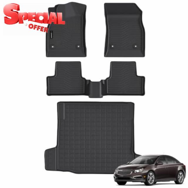 AUXKO Floor Mats Cargo Mat for Chevy Cruze 2011-2015 & Cruze Limited 2016 | High Wall