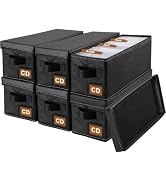 Salajory DVD Storage Boxes with Clear Window - 4 Pack DVD Case Holder Organize - 16.14" x 6.14" x...