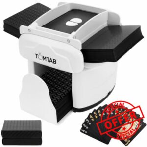 TOMTAB Card Shuffler Machine 1-4 Deck Automatic Rechargeable | Anti-Jam