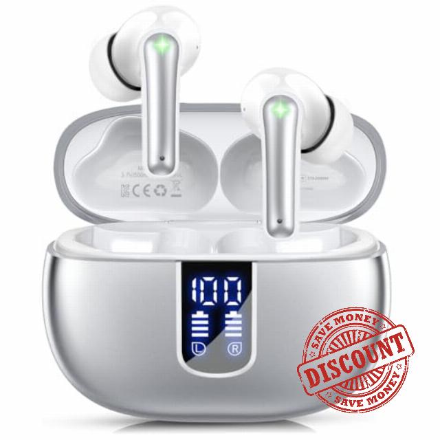 Wireless Earbuds Bluetooth 5.4 Headphones with 48H Playtime Ear Buds                                                          Noise Cancelling Mic