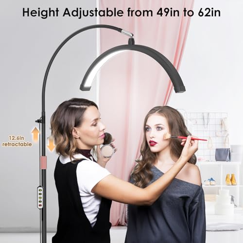 LED Floor Lamp Esthetician Light with 5 Color Temperatures & Brightness Setting