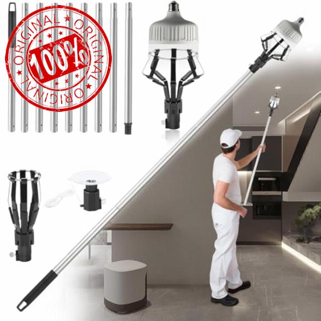 2026 Upgraded 12FT Light Bulb Changer for High Ceilings | High Reach Light Bulb Removal Tool with Baskets and Suction Cup and Pole Extension for Recessed Lights and Standard Bulbs
