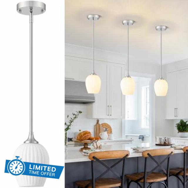 Milk Glass Pendant Lights Kitchen Island