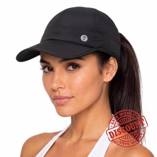 TOP-EX Cooling UV 50 High Ponytail Sport Womens Baseball Cap Running Golf                                                          UVCoolix cool-touch sweatband