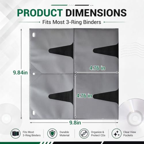 Black 8 Pocket Refill Sheets
