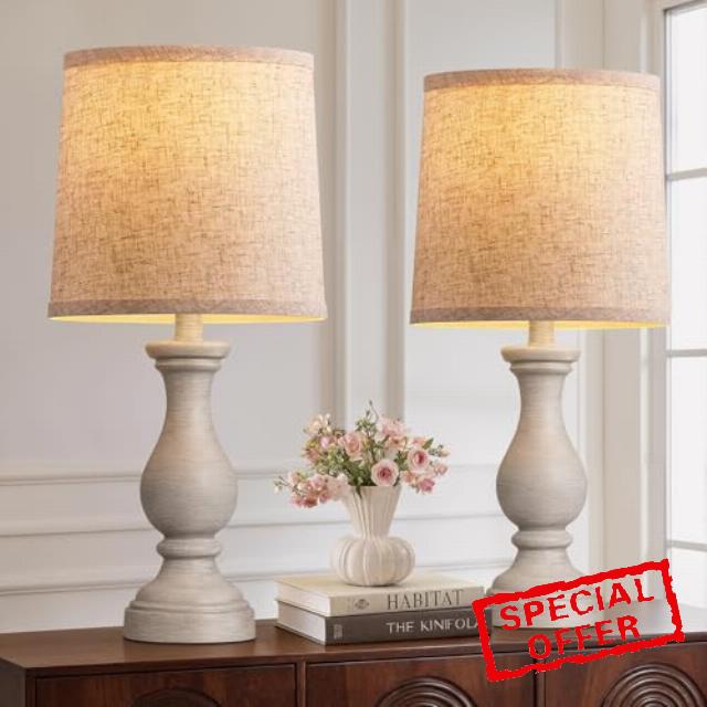 22" Farmhouse Table Lamps Set of 2