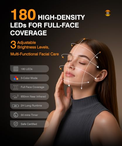 2000mAh Rechargeable LED Mask Full Face Coverage