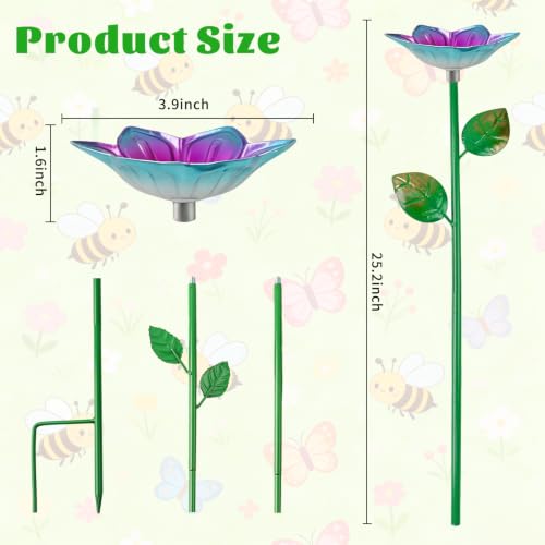 Colorful Pollinator Water Feeder & Hydration Station for Outdoor Garden Yard Decor (Blue