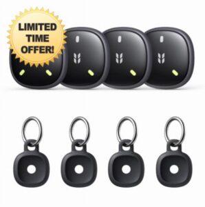 UGREEN FineTrack Mini2 Air Tracker Tags (iOS Only) 4 Pack | Bluetooth Tracker Compatible with Apple Find My