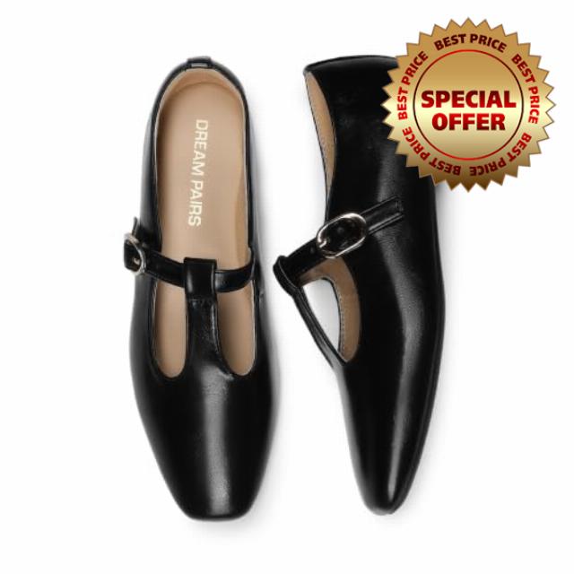 DREAM PAIRS Women's T-Strap Mary Jane Flats                                                          all-day comfort stylish comfortable cute dress shoes
