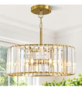 21" Dining Room Light Fixture/Chandelier Over Table, 6-Light Black & Wood Grain Farmhouse Chandel...