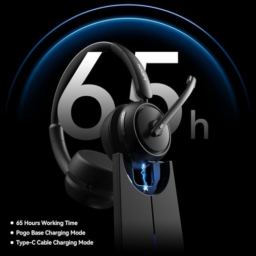 Wireless Headphones with Mic for Work/Home/Office/Call Center/PC/Laptop/Computer/Teams/Zoom