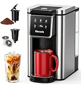 Small Single Serve Coffee Maker, One Cup Coffee Machine for K-Cup & Grounds | Portable Pod Coffee...