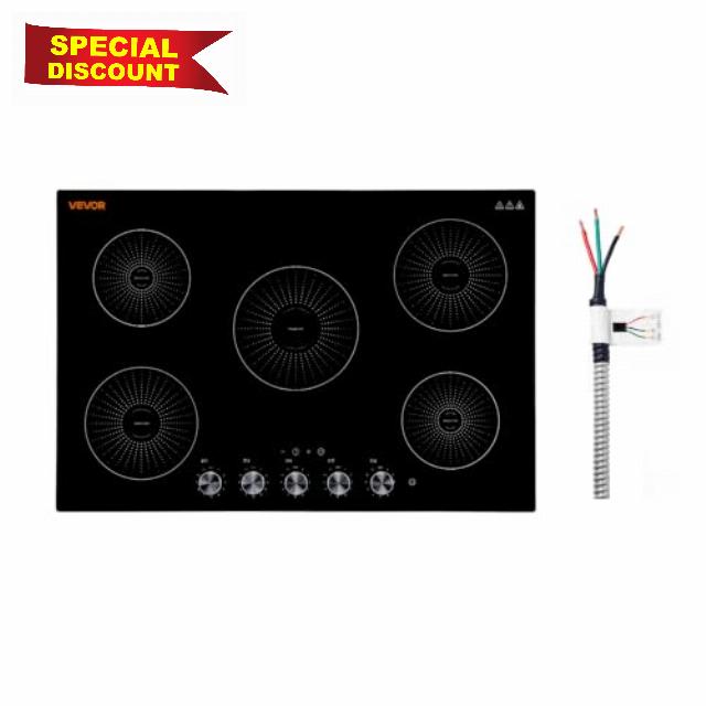 VEVOR Induction Cooktop 30inch 5 Burners Built-in Electric Stove 220V 9200W