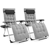 NEWBULIG Zero Gravity Chair, Folding Patio Recliner with Cup Holder Trays | Portable Lounge Chair...