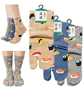 Y's factory Japanese Tabi Socks for Men – Split Toe Crew Socks Assorted 3 Pair Set