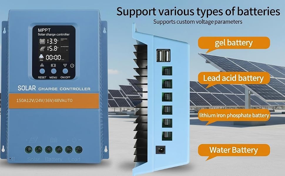 Solar panel installed in a sunny, grassy field application scenario.
