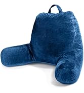 Sasttie Reading Pillow, Velvet Back Pillow for Bed Sitting Up, Adult Back-Rest Support Cushion wi...