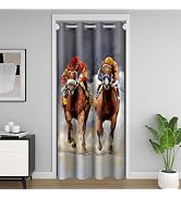 jejeloiu Horses Door Curtain for Doorway Privacy Horse Riders Closet Cover for Bedroom Living Roo...