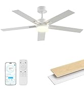 Obabala Smart Ceiling Fan with Light 52 Inch, DC Motor Ceiling Fan with Remote and APP Control, D...