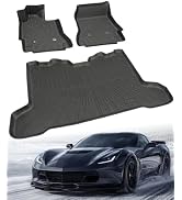 Floor Mats Compatible with Chevy Corvette C8 2020-2025, All Weather Protection Duarble TPE Cargo ...
