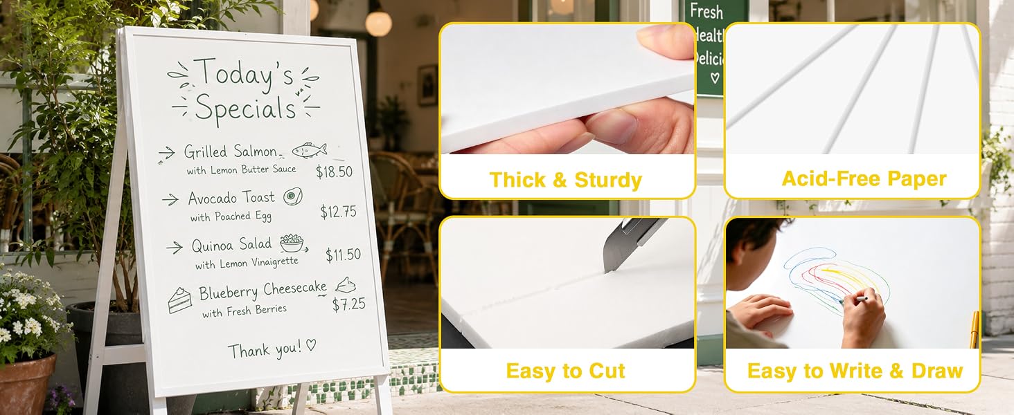 White Foam Board 24" x 36"Thick Foam Core Poster Board for Display