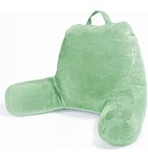 Sasttie Reading Pillow, Velvet Back Pillow for Bed Sitting Up, Adult Back-Rest Support Cushion wi...