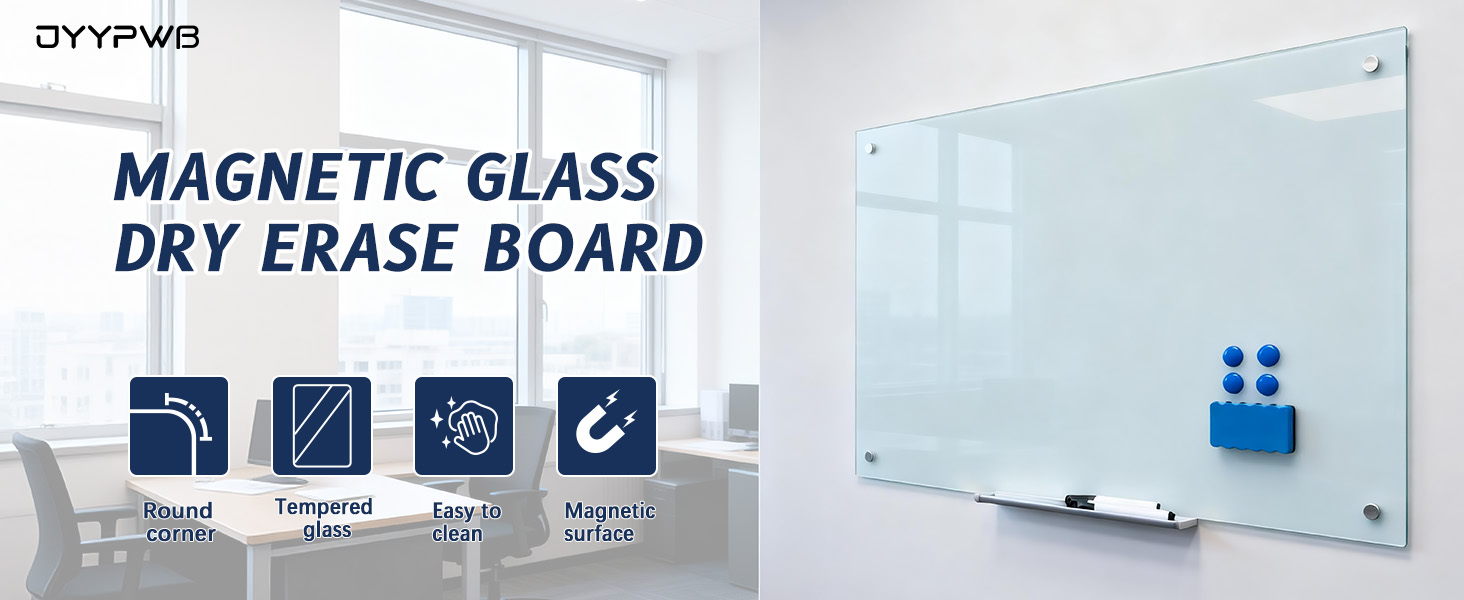 magnetic glass whiteboard large white board dry erase board big for wall giant clear office school
