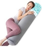 1 MIDDLE ONE Body Pillow for Adults, Bolster Pillow with Removable Velvet Cover, Long Round Cervi...