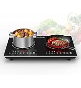 VBGK induction cooktop,110V 2300W countertop hot plate with Brushed Panel LED touch Control, indu...