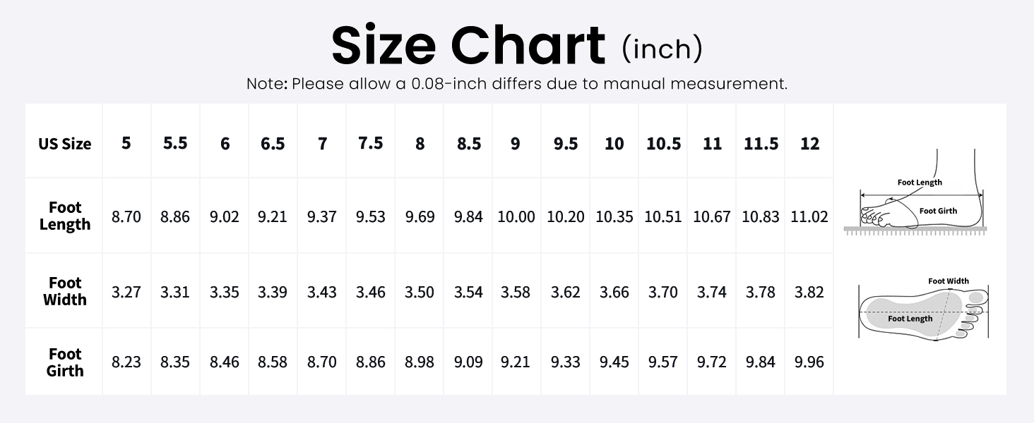 women mary jane flats size chart